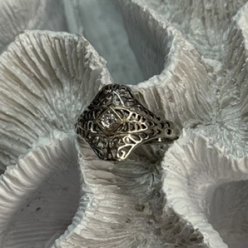 925 Sterling Silver Beryl Ring Size 8