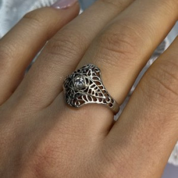 925 Sterling Silver Beryl Ring Size 8