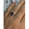 925 Sterling Silver Purple & White Spinel Ring Size 6.5