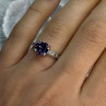 925 Sterling Silver Purple & White Spinel Ring Size 6.5