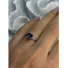 925 Sterling Silver Purple & White Spinel Ring Size 6.5