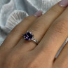 925 Sterling Silver Purple & White Spinel Ring Size 6.5