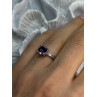 925 Sterling Silver Purple & White Spinel Ring Size 6.5