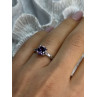 925 Sterling Silver Purple & White Spinel Ring Size 6.5