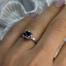 925 Sterling Silver Purple & White Spinel Ring Size 6.5