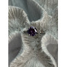 925 Sterling Silver Purple & White Spinel Ring Size 6.5