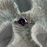925 Sterling Silver Purple & White Spinel Ring Size 6.5