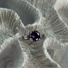 925 Sterling Silver Purple & White Spinel Ring Size 6.5