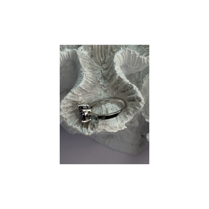 925 Sterling Silver Purple & White Spinel Ring Size 6.5