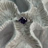 925 Sterling Silver Purple & White Spinel Ring Size 6.5