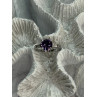 925 Sterling Silver Purple & White Spinel Ring Size 6.5