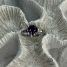 925 Sterling Silver Purple & White Spinel Ring Size 6.5