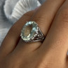 925 Sterling Silver Pale Green Amethyst Ring Size 7