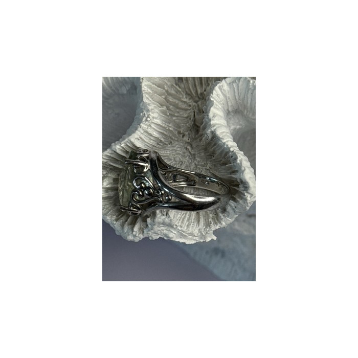 925 Sterling Silver Pale Green Amethyst Ring Size 7