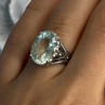 925 Sterling Silver Pale Green Amethyst Ring Size 7