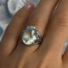 925 Sterling Silver Pale Green Amethyst Ring Size 7