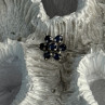 925 Sterling Silver Sapphire Flower Ring Size 6