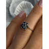 925 Sterling Silver Sapphire Flower Ring Size 6