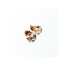 925 Sterling Silver Gold Plated White Topaz Stud Earrings Italy