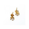 925 Sterling Silver Gold Plated White Topaz Stud Earrings Italy
