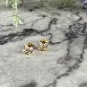 925 Sterling Silver Gold Plated White Topaz Stud Earrings Italy