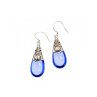 Vintage 925 Sterling Silver Jewelry Glass Earrings