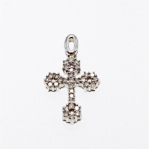 18K White Gold Diamonds Pendant Cross