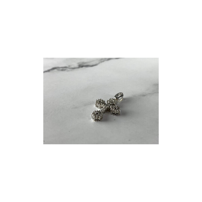 18K WHITE GOLD DIAMONDS PENDANT CROSS