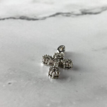 18K White Gold Diamonds Pendant Cross