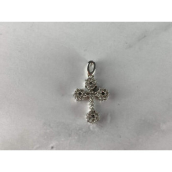 18K WHITE GOLD DIAMONDS PENDANT CROSS