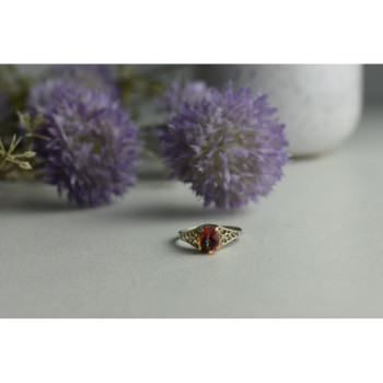 925 Sterling Silver Pink Spinel Ring Size 8