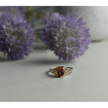 925 Sterling Silver Pink Spinel Ring Size 8