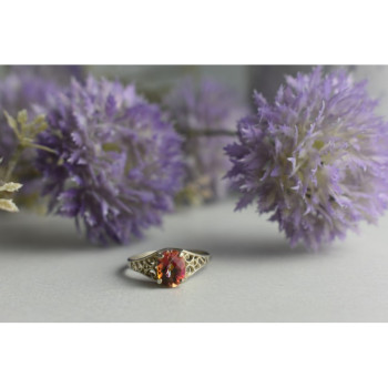 925 Sterling Silver Pink Spinel Ring Size 8