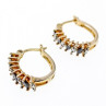 925 Sterling Silver Gold Plated Sapphires & CZ Earrings