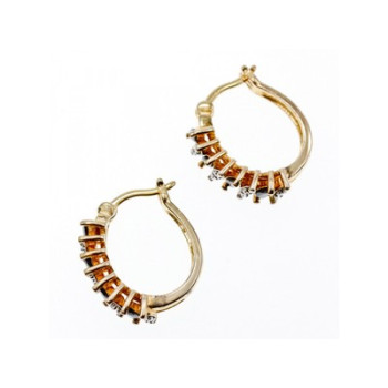 925 Sterling Silver Gold Plated Sapphires & CZ Earrings