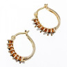 925 Sterling Silver Gold Plated Sapphires & CZ Earrings