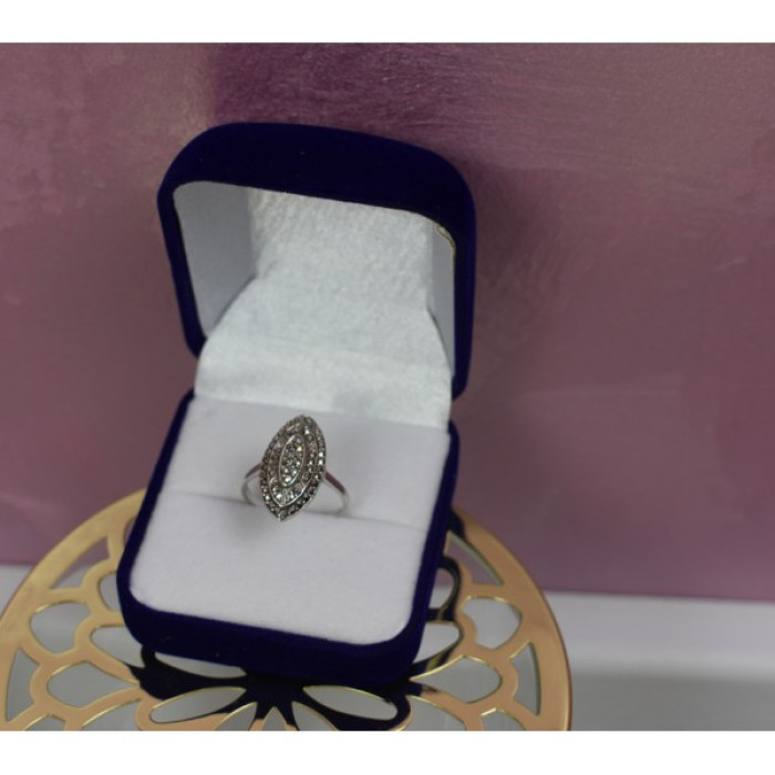 925 Sterling Silver Marcasites Ring Size 6.5