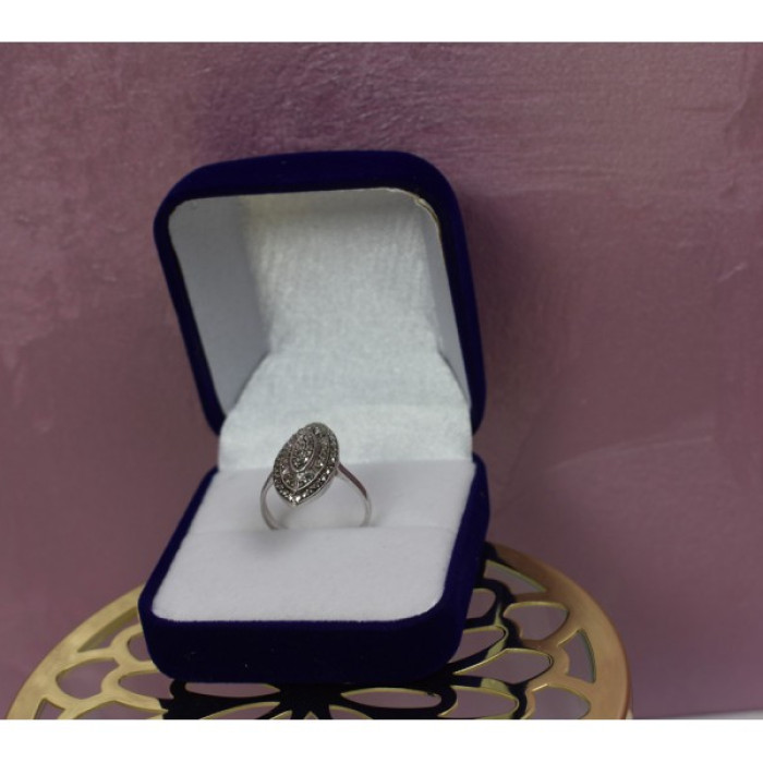 925 Sterling Silver Marcasites Ring Size 6.5