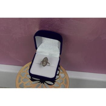 925 Sterling Silver Marcasites Ring Size 6.5