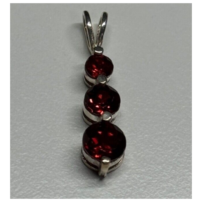 925 Sterling Silver Garnet Pendant
