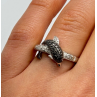 925 Sterling Silver Marcasite & CZ Dolphin Ring Size 6