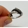 925 Sterling Silver Marcasite & CZ Dolphin Ring Size 6