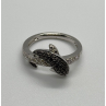 925 Sterling Silver Marcasite & CZ Dolphin Ring Size 6
