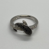 925 Sterling Silver Marcasite & CZ Dolphin Ring Size 6