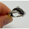925 Sterling Silver Marcasite & CZ Dolphin Ring Size 6