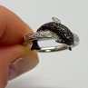 925 Sterling Silver Marcasite & CZ Dolphin Ring Size 6
