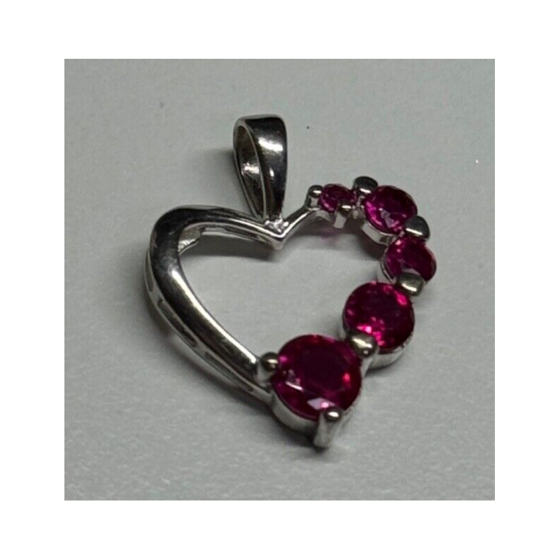 925 Sterling Silver Spinel Heart Pendant