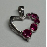 925 Sterling Silver Spinel Heart Pendant