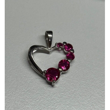 925 Sterling Silver Spinel Heart Pendant