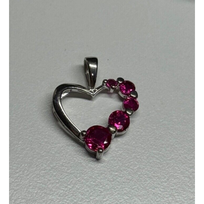 925 Sterling Silver Spinel Heart Pendant